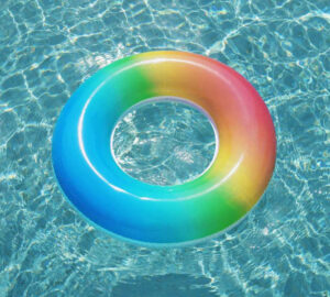 BESTWAY Kruh nafukovací duhový 91cm plavací kolo do vody 2 barvy 36126