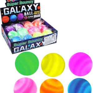 Míček galaxy skákací se světlem 5,5cm na baterie bliká 6 barev