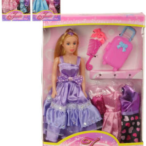 Módní fashion panenka 29cm set s náhradními šaty a doplňky 3 druhy v krabici