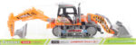 Traktor 43cm bagr stavební pásový se 2 lžícemi 2 barvy blister plast