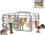 Zoolandia farma herní set zvířátka 4ks s farmářem a ohradou plast 2 druhy