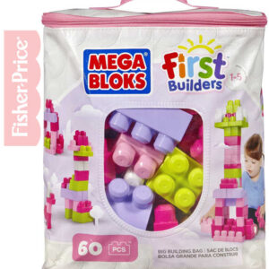 FISHER PRICE MEGA BLOKS Stavebnice 60 dílků v plastové tašce pro holky