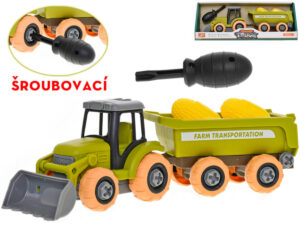 Traktor s vlečkou montážní šroubovací set s nástrojem a kukuřicí volný chod