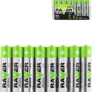 Baterie RAVER LR03/AAA Alkaline Ultra 1,5V set 8ks ve fólii