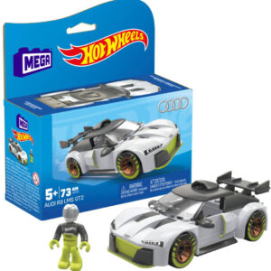 MEGA CONSTRUX Audi R8 závoďák Hot Wheels 73 dílků s figurkou STAVEBNICE